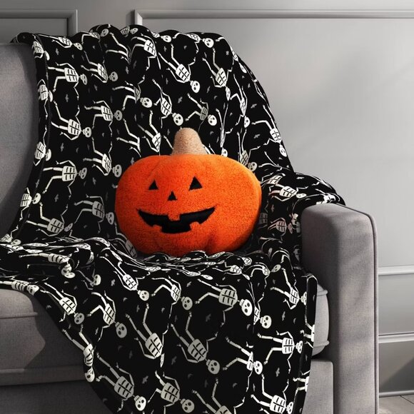 Shearling Pumpkin Halloween Throw Pillow Orange - Hyde & Eek Target 2024 - Picture 2 of 6